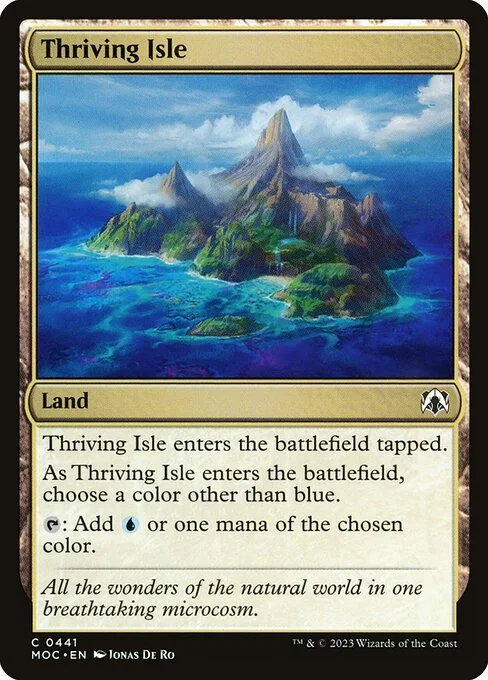 Thriving Isle, carta Magic di tipo Land illustrata da Jonas De Ro