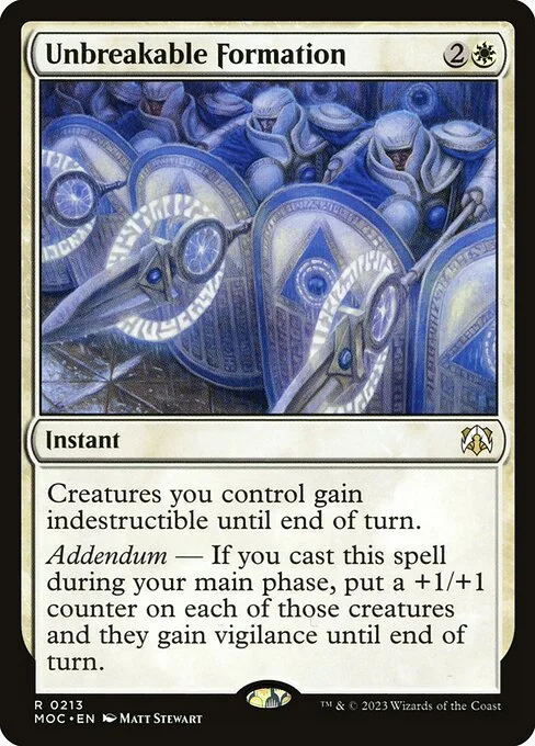 Unbreakable Formation, carta Magic di tipo Instant illustrata da Matt Stewart