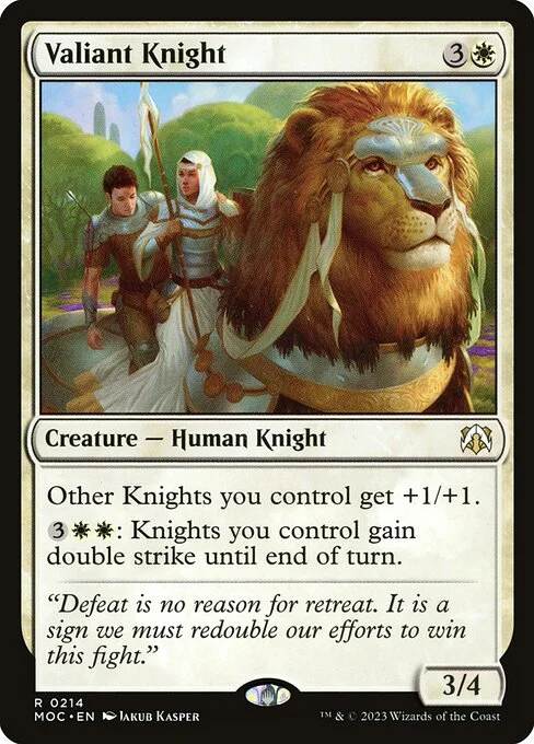 Valiant Knight, carta Magic di tipo Creature — Human Knight illustrata da Jakub Kasper