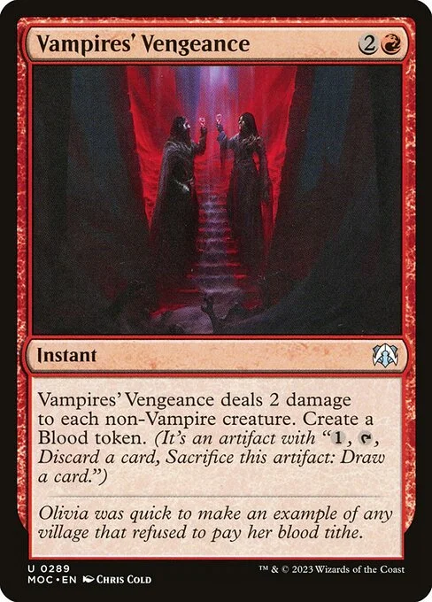 Vampires' Vengeance, carta Magic di tipo Instant illustrata da Chris Cold