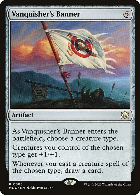 Vanquisher's Banner, carta Magic di tipo Artifact illustrata da Milivoj Ćeran