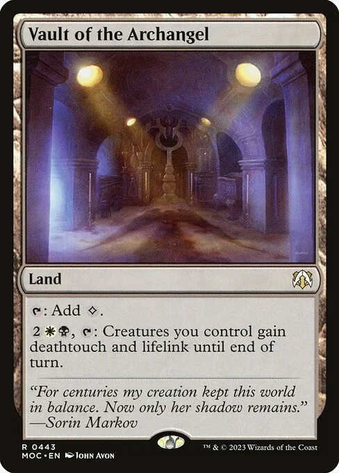 Vault of the Archangel, carta Magic di tipo Land illustrata da John Avon