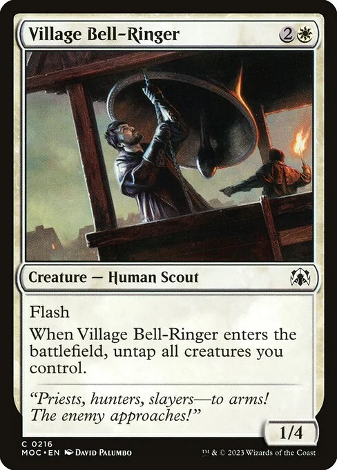 Village Bell-Ringer, carta Magic di tipo Creature — Human Scout illustrata da David Palumbo