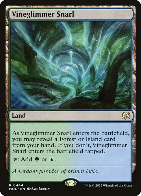 Vineglimmer Snarl, carta Magic di tipo Land illustrata da Sam Burley