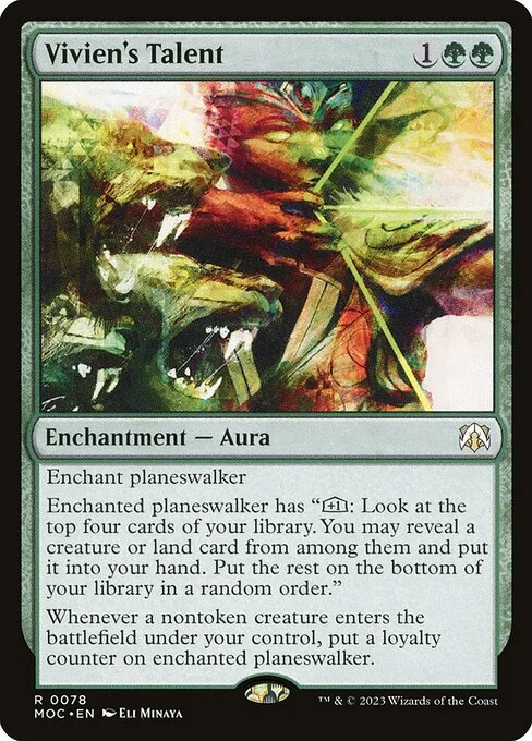 Vivien's Talent, carta Magic di tipo Enchantment — Aura illustrata da Eli Minaya