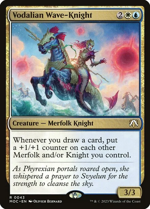 Vodalian Wave-Knight, carta Magic di tipo Creature — Merfolk Knight illustrata da Olivier Bernard