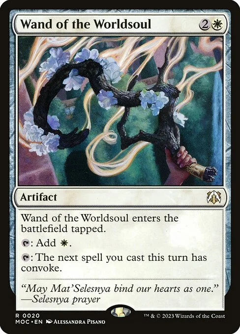 Wand of the Worldsoul, carta Magic di tipo Artifact illustrata da Alessandra Pisano