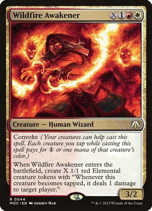 Wildfire Awakener, carta Magic di tipo Creature — Human Wizard illustrata da Andrew Mar