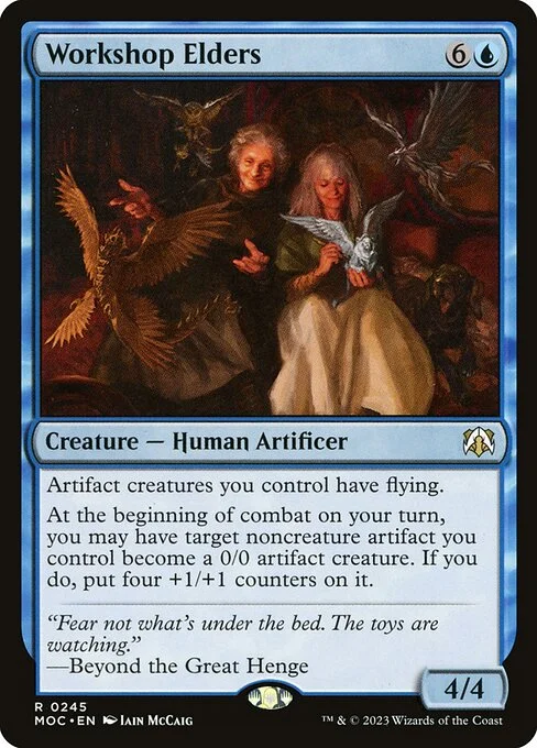 Workshop Elders, carta Magic di tipo Creature — Human Artificer illustrata da Iain McCaig