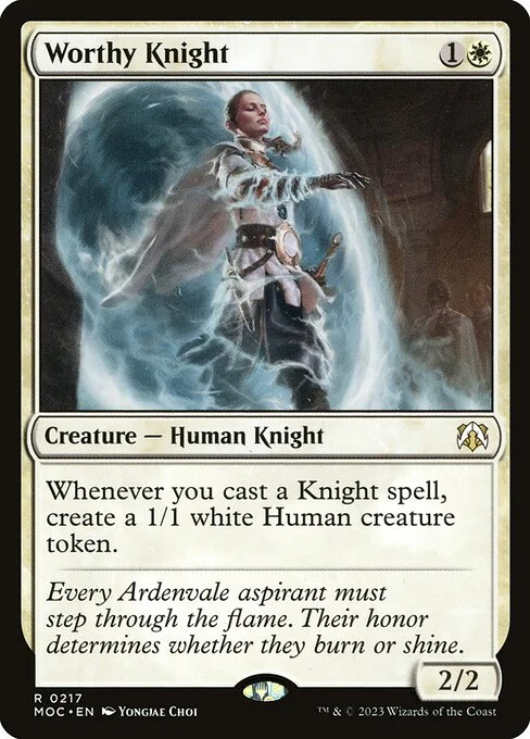 Worthy Knight, carta Magic di tipo Creature — Human Knight illustrata da Yongjae Choi