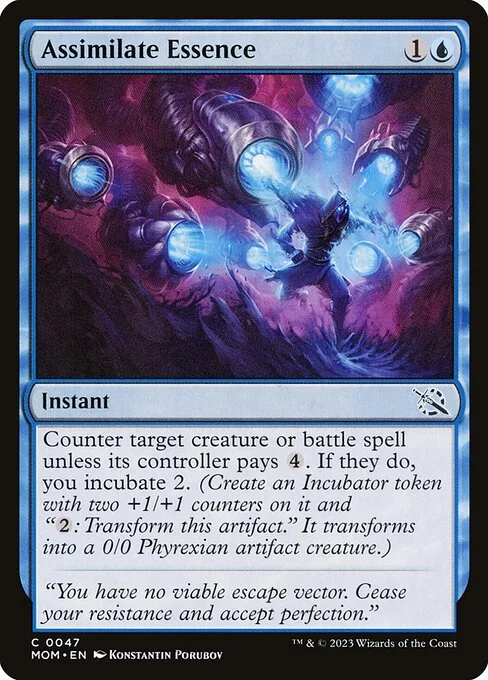 Assimilate Essence, carta Magic di tipo Instant illustrata da Konstantin Porubov