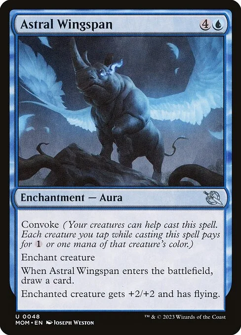 Astral Wingspan, carta Magic di tipo Enchantment — Aura illustrata da Joseph Weston