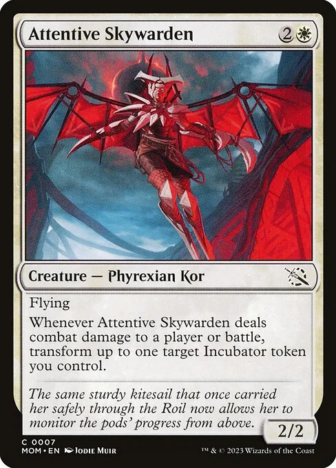 Attentive Skywarden, carta Magic di tipo Creature — Phyrexian Kor illustrata da Jodie Muir