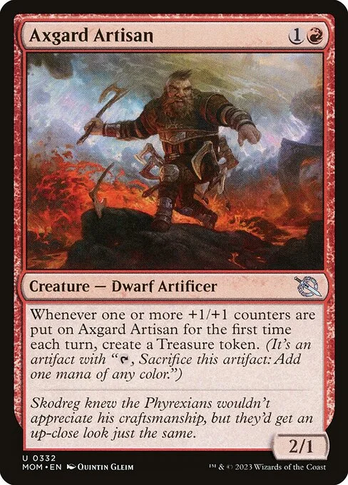 Axgard Artisan, carta Magic di tipo Creature — Dwarf Artificer illustrata da Quintin Gleim