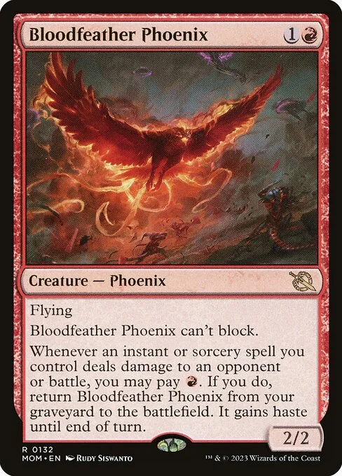 Bloodfeather Phoenix, carta Magic di tipo Creature — Phoenix illustrata da Rudy Siswanto