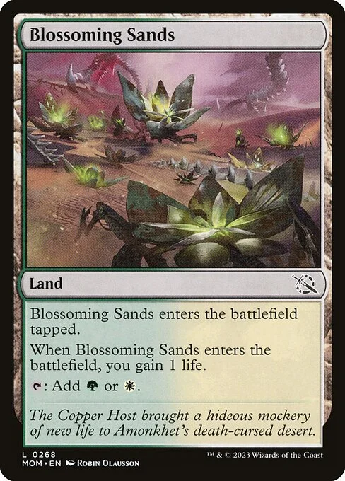 Blossoming Sands, carta Magic di tipo Land illustrata da Robin Olausson