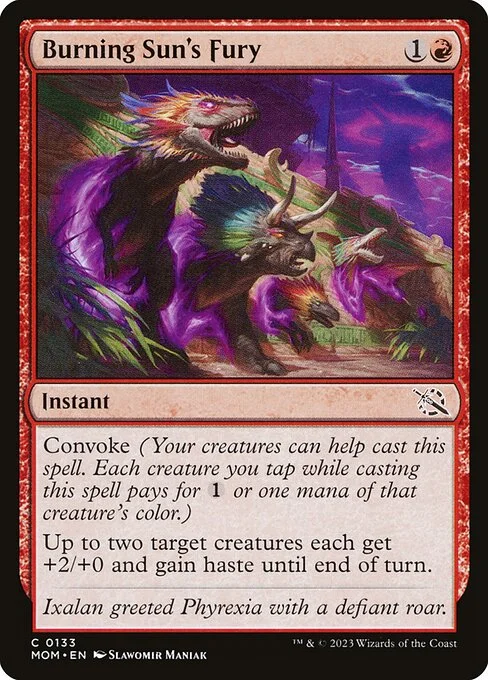 Burning Sun's Fury, carta Magic di tipo Instant illustrata da Slawomir Maniak