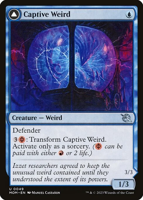 Captive Weird // Compleated Conjurer, carta Magic di tipo Creature — Weird // Creature — Phyrexian Weird illustrata da Manuel Castañón