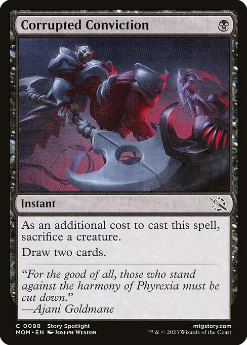 Corrupted Conviction, carta Magic di tipo Instant illustrata da Joseph Weston