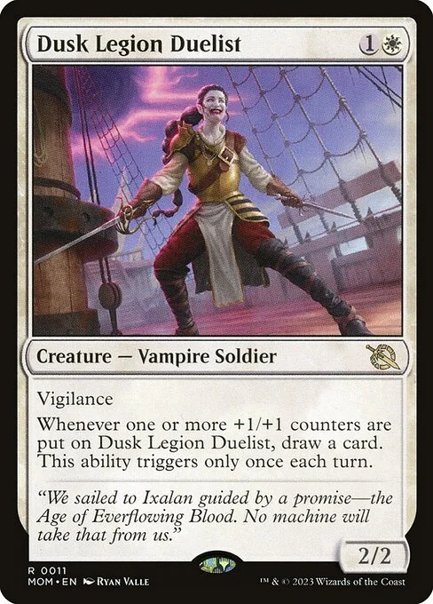 Dusk Legion Duelist, carta Magic di tipo Creature — Vampire Soldier illustrata da Ryan Valle