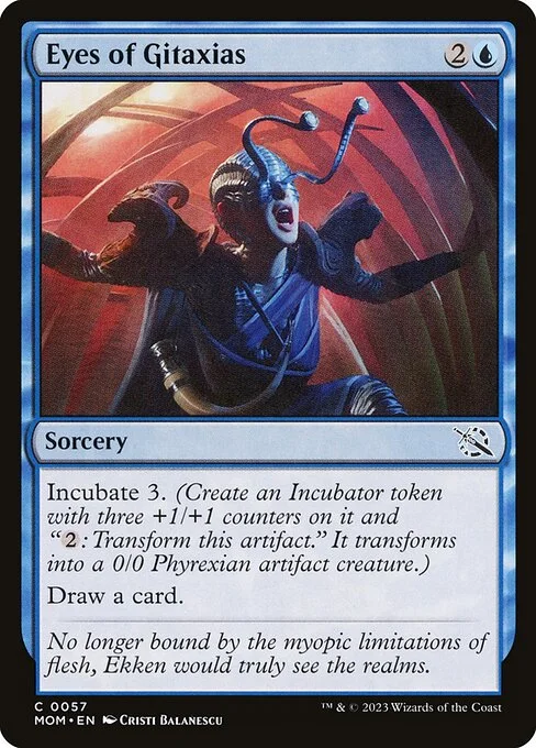 Eyes of Gitaxias, carta Magic di tipo Sorcery illustrata da Cristi Balanescu