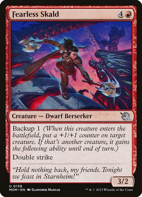 Fearless Skald, carta Magic di tipo Creature — Dwarf Berserker illustrata da Slawomir Maniak