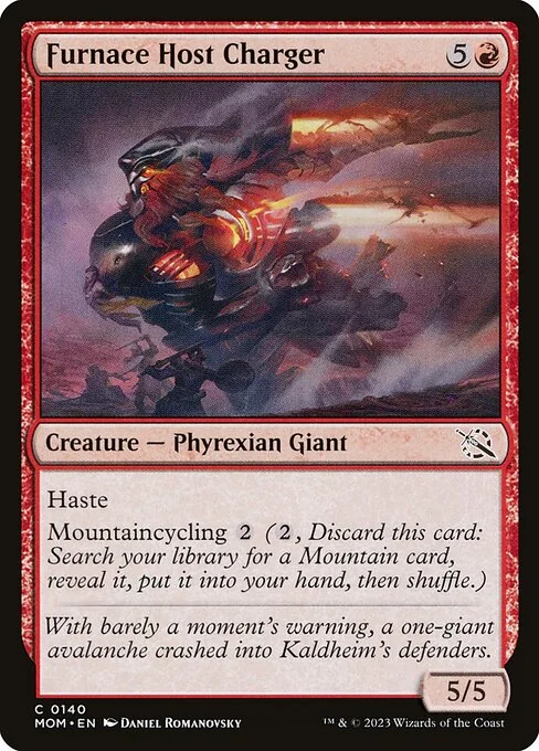 Furnace Host Charger, carta Magic di tipo Creature — Phyrexian Giant illustrata da Andreas Zafiratos