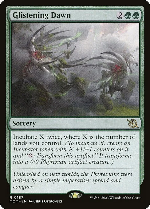 Glistening Dawn, carta Magic di tipo Sorcery illustrata da Chris Ostrowski