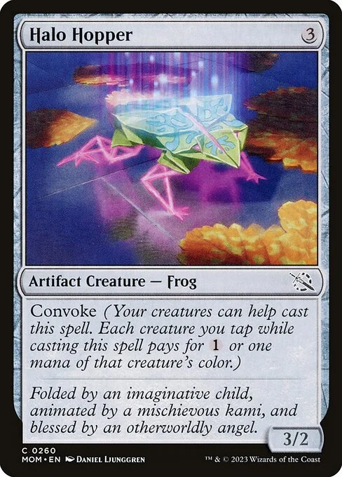 Halo Hopper, carta Magic di tipo Artifact Creature — Frog illustrata da Daniel Ljunggren