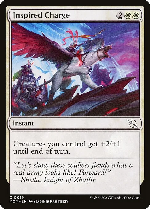 Inspired Charge, carta Magic di tipo Instant illustrata da Vladimir Krisetskiy