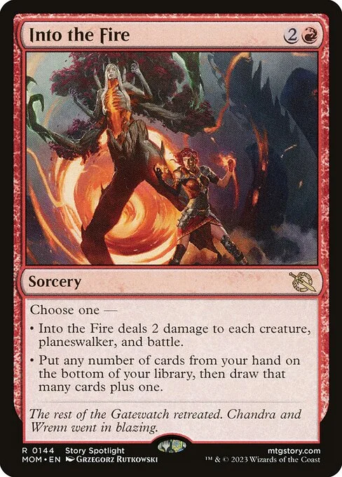 Into the Fire, carta Magic di tipo Sorcery illustrata da Grzegorz Rutkowski
