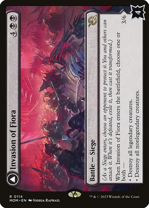 Invasion of Fiora // Marchesa, Resolute Monarch, carta Magic di tipo Battle — Siege // Legendary Creature — Human Noble illustrata da Joshua Raphael