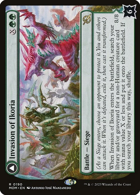 Invasion of Ikoria // Zilortha, Apex of Ikoria, carta Magic di tipo Battle — Siege // Legendary Creature — Dinosaur illustrata da Antonio José Manzanedo