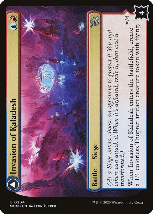 Invasion of Kaladesh // Aetherwing, Golden-Scale Flagship, carta Magic di tipo Battle — Siege // Legendary Artifact — Vehicle illustrata da Leon Tukker