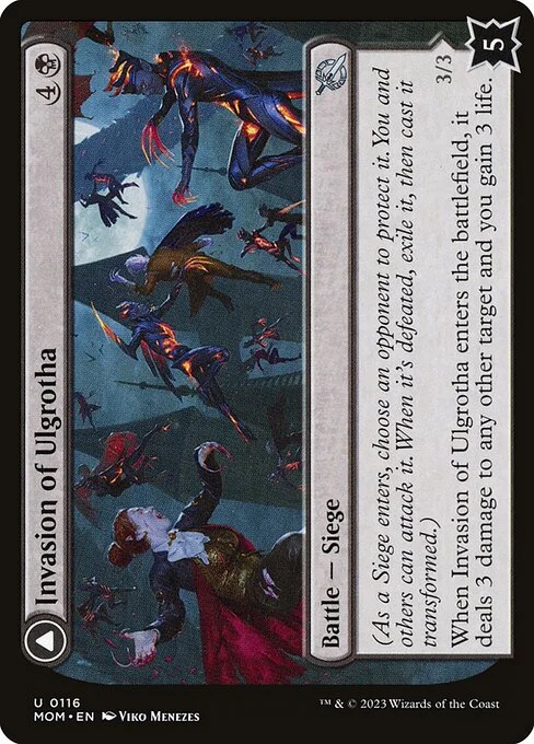 Invasion of Ulgrotha // Grandmother Ravi Sengir, carta Magic di tipo Battle — Siege // Legendary Creature — Human Wizard illustrata da Viko Menezes