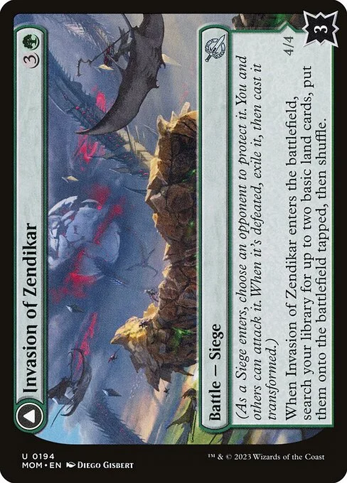 Invasion of Zendikar // Awakened Skyclave, carta Magic di tipo Battle — Siege // Creature — Elemental illustrata da Diego Gisbert