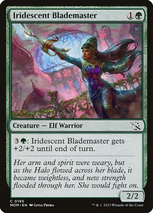 Iridescent Blademaster, carta Magic di tipo Creature — Elf Warrior illustrata da Livia Prima