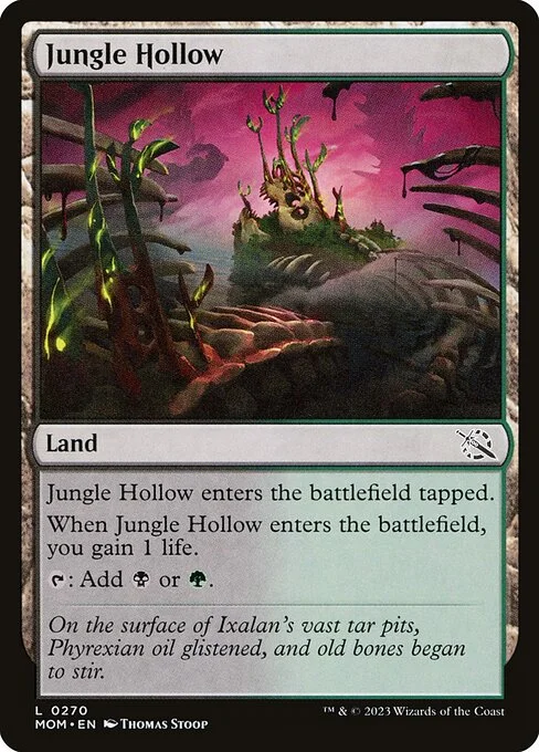 Jungle Hollow, carta Magic di tipo Land illustrata da Thomas Stoop