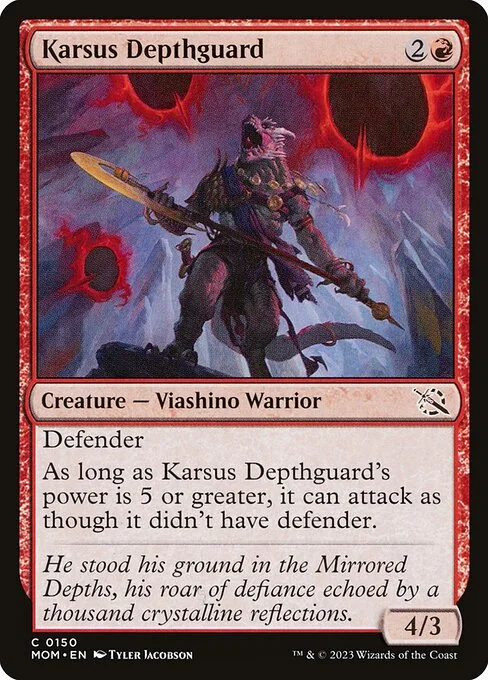 Karsus Depthguard, carta Magic di tipo Creature — Lizard Warrior illustrata da Tyler Jacobson