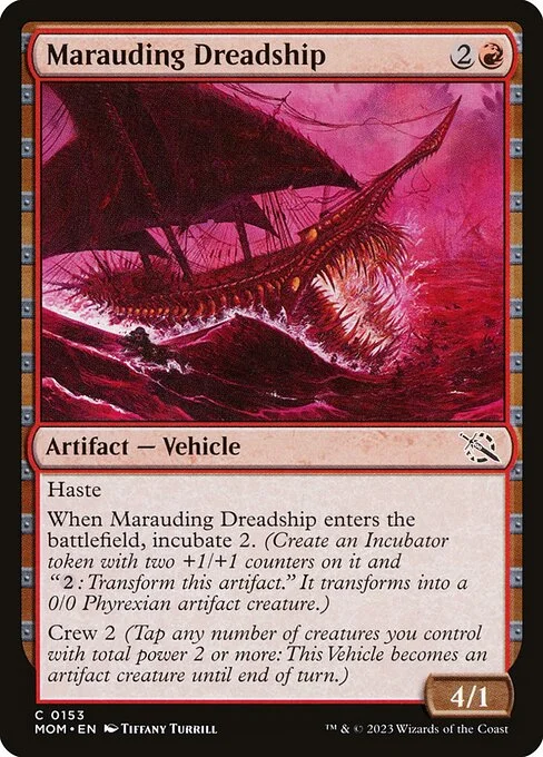 Marauding Dreadship, carta Magic di tipo Artifact — Vehicle illustrata da Tiffany Turrill