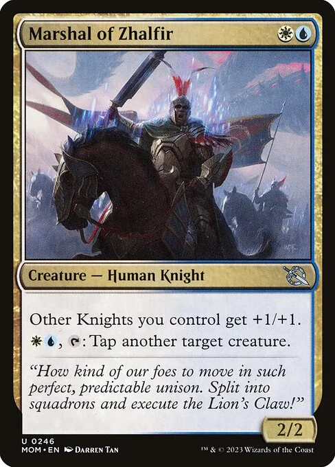 Marshal of Zhalfir, carta Magic di tipo Creature — Human Knight illustrata da Darren Tan