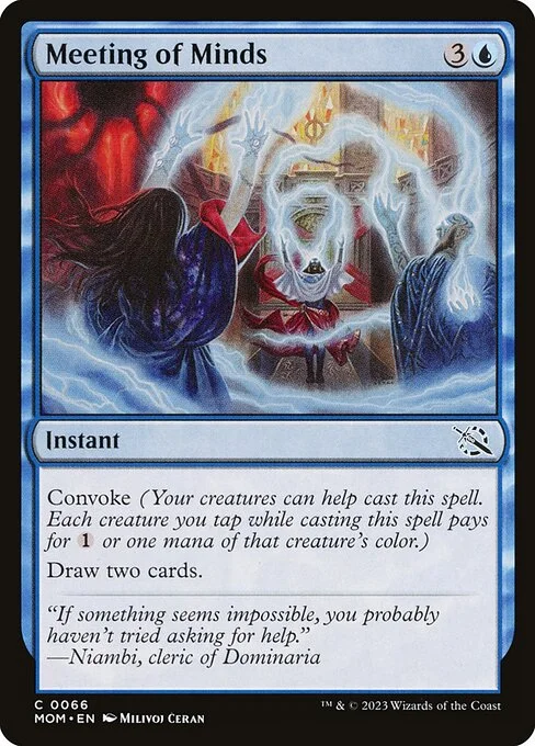Meeting of Minds, carta Magic di tipo Instant illustrata da Milivoj Ćeran