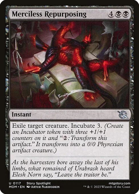 Merciless Repurposing, carta Magic di tipo Instant illustrata da Artur Nakhodkin