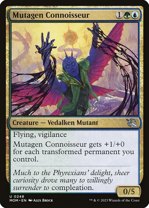 Mutagen Connoisseur, carta Magic di tipo Creature — Vedalken Mutant illustrata da Alex Brock