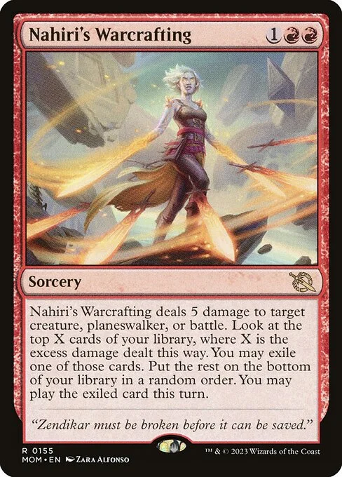 Nahiri's Warcrafting, carta Magic di tipo Sorcery illustrata da Zara Alfonso