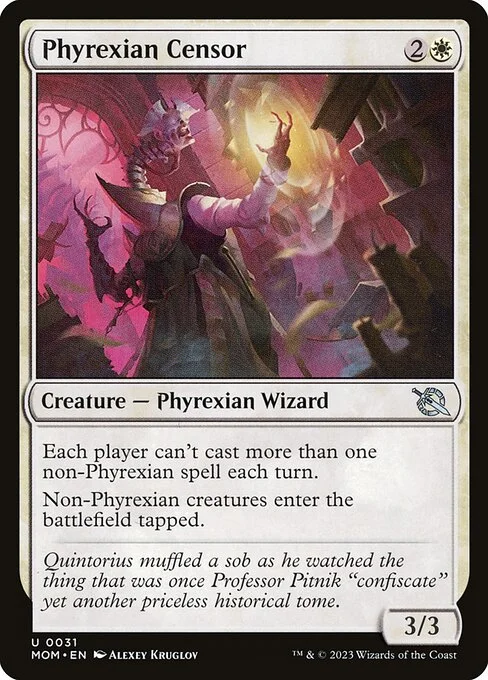 Phyrexian Censor, carta Magic di tipo Creature — Phyrexian Wizard illustrata da Alexey Kruglov