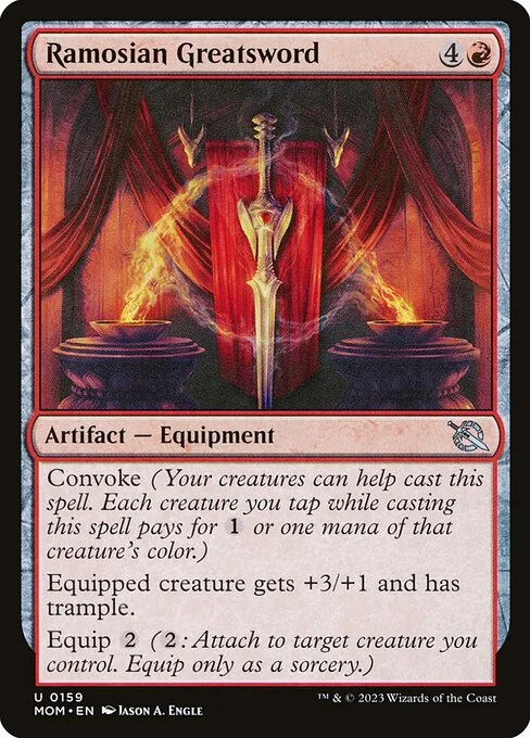 Ramosian Greatsword, carta Magic di tipo Artifact — Equipment illustrata da Jason A. Engle