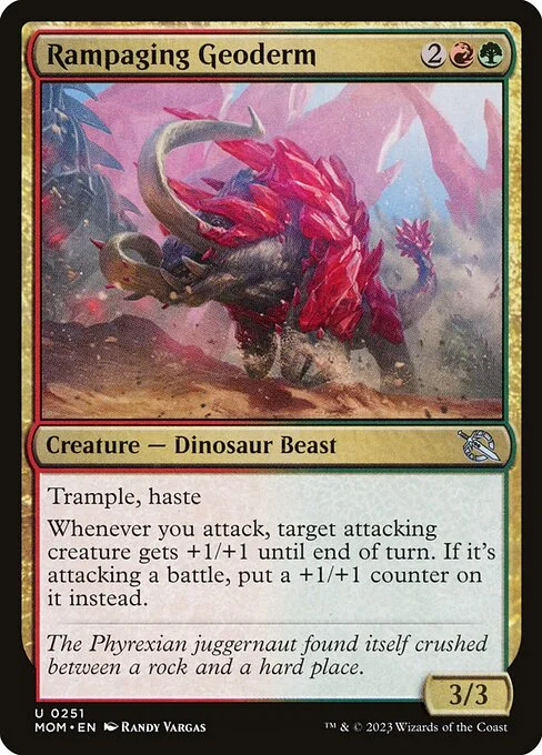 Rampaging Geoderm, carta Magic di tipo Creature — Dinosaur Beast illustrata da Randy Vargas