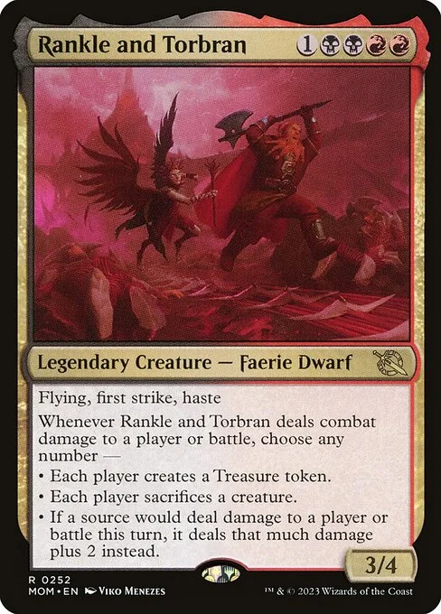Rankle and Torbran, carta Magic di tipo Legendary Creature — Faerie Dwarf illustrata da Viko Menezes