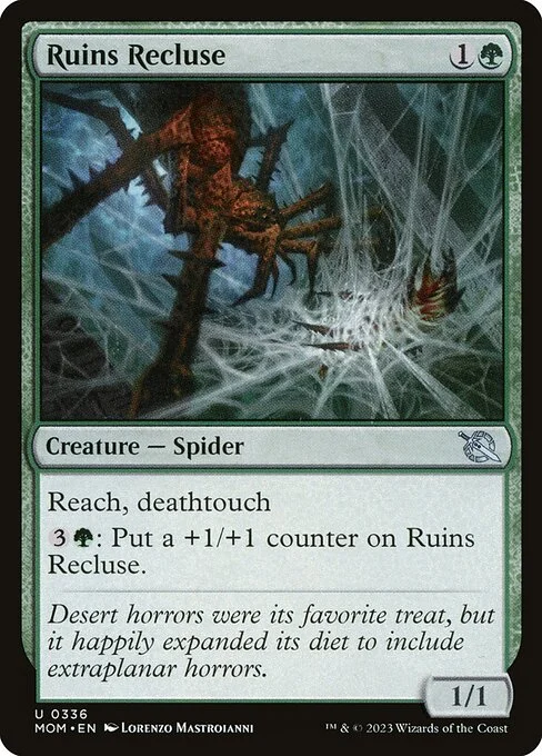 Ruins Recluse, carta Magic di tipo Creature — Spider illustrata da Lorenzo Mastroianni